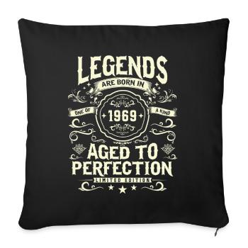 Legendary 1969 vintage - Sofa pillowcase 17,3'' x 17,3'' (45 x 45 cm) - black - Front