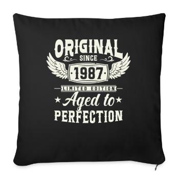 Millésime 1987 Cadeau d’anniversaire - Housse de coussin décorative 45 x 45 cm - noir - Devant