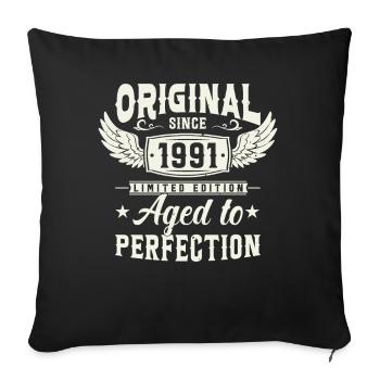 Legendary year of birth '91 - Sofa pillowcase 17,3'' x 17,3'' (45 x 45 cm) - black - Front