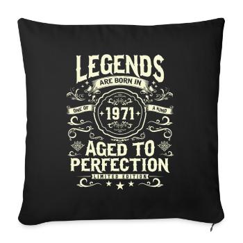 Legendary 1971 Birthday Present - Sofa pillowcase 17,3'' x 17,3'' (45 x 45 cm) - black - Front