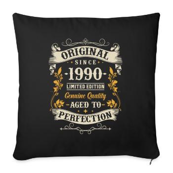 Legendary year of birth '90 - Sofa pillowcase 17,3'' x 17,3'' (45 x 45 cm) - black - Front