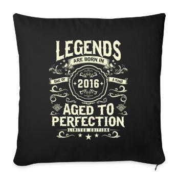Vintage 2016 Birthday Joy - Sofa pillowcase 17,3'' x 17,3'' (45 x 45 cm) - black - Front