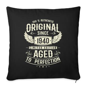 Retro Gift 83 Years - Sofa pillowcase 17,3'' x 17,3'' (45 x 45 cm) - black - Front