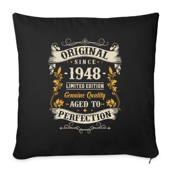 Vintage 1948 Gift Idea - Sofa pillowcase 17,3'' x 17,3'' (45 x 45 cm) - black - Front