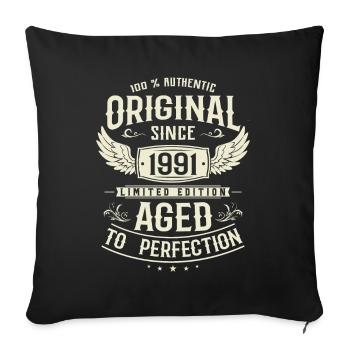 Retro Gift 1991, 32 Years - Sofa pillowcase 17,3'' x 17,3'' (45 x 45 cm) - black - Front