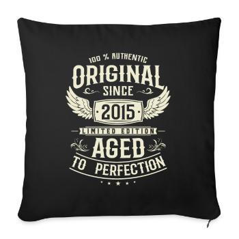Vintage 2015 Birthday Gift - Sofa pillowcase 17,3'' x 17,3'' (45 x 45 cm) - black - Front