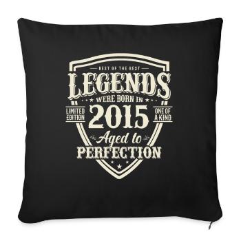 Vintage 2015 Cadeau d’anniversaire - Housse de coussin décorative 45 x 45 cm - noir - Devant