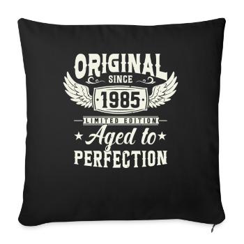 Vintage Gift 1985, 38 Years - Sofa pillowcase 17,3'' x 17,3'' (45 x 45 cm) - black - Front