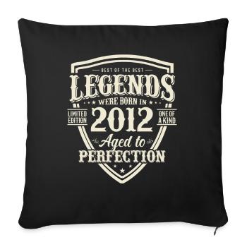 Nostalgic gift: Born in 2012, 11 years - Sofa pillowcase 17,3'' x 17,3'' (45 x 45 cm) - black - Front