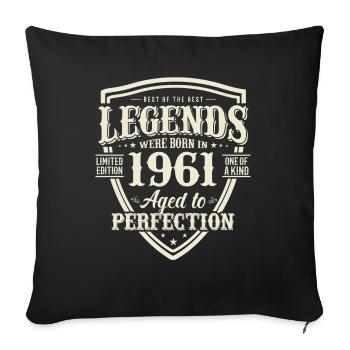 Birthday Gift Vintage 1961 62 Years - Sofa pillowcase 17,3'' x 17,3'' (45 x 45 cm) - black - Front