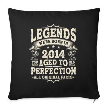 Vintage Jahrgang 2014 Geschenk - Sofakissenbezug 45 x 45 cm - Schwarz - Vorne