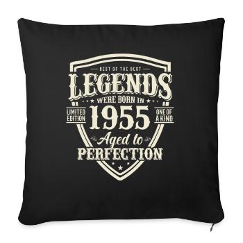 Birthday present born in 1955 68 years - Sofa pillowcase 17,3'' x 17,3'' (45 x 45 cm) - black - Front