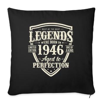Cadeau d’anniversaire : Millésime 1946, 77 ans - Housse de coussin décorative 45 x 45 cm - noir - Devant