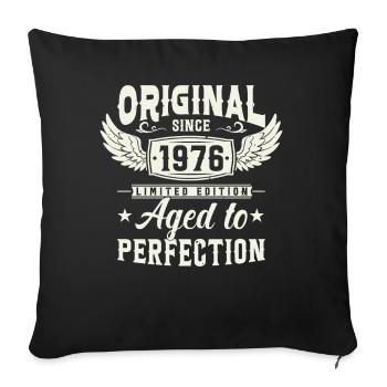 Cadeau rétro 1976 47e anniversaire - Housse de coussin décorative 45 x 45 cm - noir - Devant