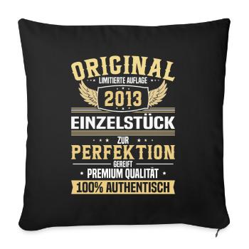 Einzigartiges Geschenk: Jahrgang 2013 - 10 Jahre - Sofakissenbezug 45 x 45 cm - Schwarz - Vorne