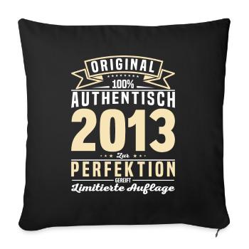 Einzigartiges Vintage-Geschenk 2013 - Sofakissenbezug 45 x 45 cm - Schwarz - Vorne