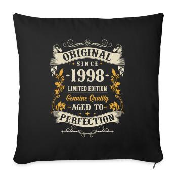 Vintage 1998 Geburtstagsgeschenk - Sofakissenbezug 45 x 45 cm - Schwarz - Vorne