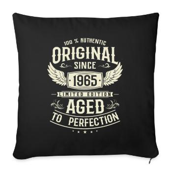 1965 Vintage: 58/59 Years Birthday Present - Sofa pillowcase 17,3'' x 17,3'' (45 x 45 cm) - black - Front