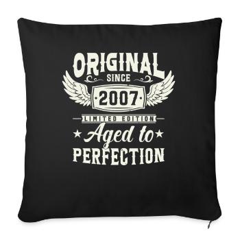 Vintage 2007 Birthday Gift - Sofa pillowcase 17,3'' x 17,3'' (45 x 45 cm) - black - Front