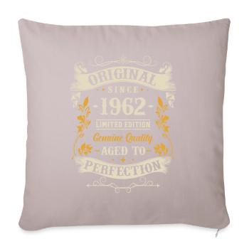 1962 Cadeau d’anniversaire vintage - Housse de coussin décorative 45 x 45 cm - taupe clair - Devant