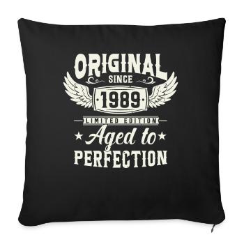 Nostalgia Gift: 1989 Vintage Treasure - Housse de coussin décorative 45 x 45 cm - noir - Devant