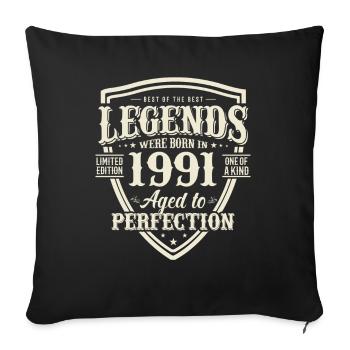 Legendary year of birth 1991 - Sofa pillowcase 17,3'' x 17,3'' (45 x 45 cm) - black - Front