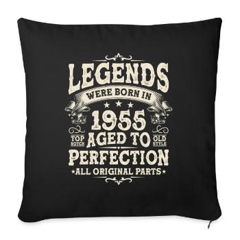 Birthday legend 1955 - Sofa pillowcase 17,3'' x 17,3'' (45 x 45 cm) - black - Front