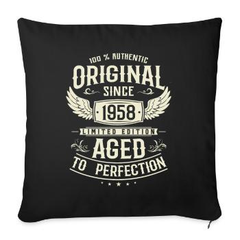Authentisches Vintage-Geschenk 1958 - Sofakissenbezug 45 x 45 cm - Schwarz - Vorne