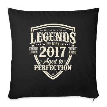 Cadeau d’anniversaire légendaire 2017 - Housse de coussin décorative 45 x 45 cm - noir - Devant