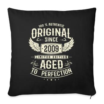 Authentic Vintage Birthday Gift 2009 - Sofa pillowcase 17,3'' x 17,3'' (45 x 45 cm) - black - Front