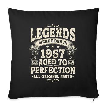 Legendär 1957 Geboren - Sofakissenbezug 45 x 45 cm - Schwarz - Vorne