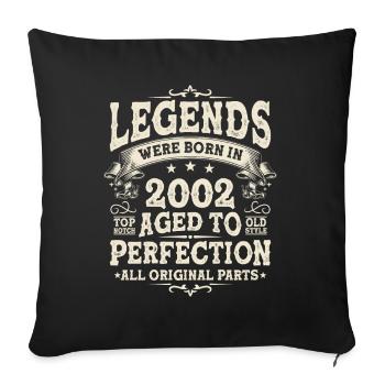 Legends born in 2002 - Sofa pillowcase 17,3'' x 17,3'' (45 x 45 cm) - black - Front