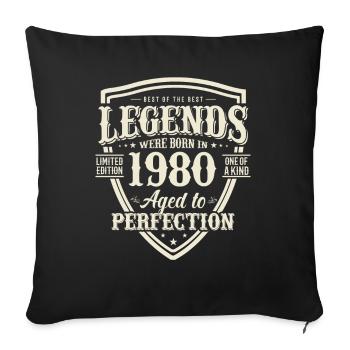 1980 Birthday Legend Gift - Sofa pillowcase 17,3'' x 17,3'' (45 x 45 cm) - black - Front