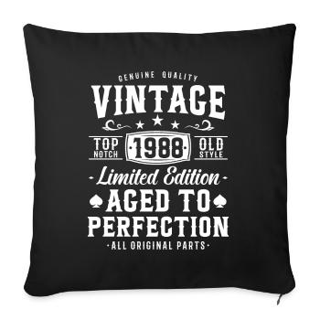 Vintage 1988 Birthday Gift - Sofa pillowcase 17,3'' x 17,3'' (45 x 45 cm) - black - Front