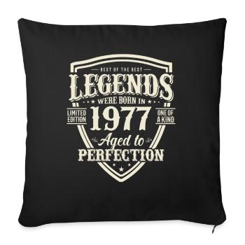Legendary 1977 birthday present - Sofa pillowcase 17,3'' x 17,3'' (45 x 45 cm) - black - Front
