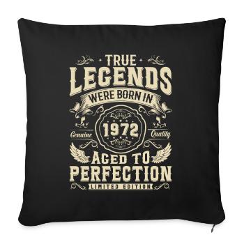Legendary year of birth 1972 - Sofa pillowcase 17,3'' x 17,3'' (45 x 45 cm) - black - Front