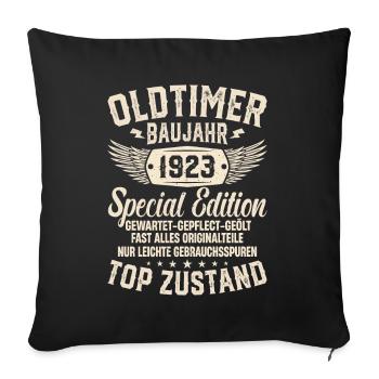 1923 Oldtimer Geburtstagsgeschenk - Sofakissenbezug 45 x 45 cm - Schwarz - Vorne
