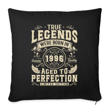 Legendary year of birth 1996 - Sofa pillowcase 17,3'' x 17,3'' (45 x 45 cm) - black - Front