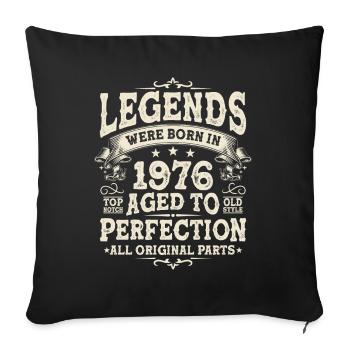 Legendary 1976 Birthday Present - Sofa pillowcase 17,3'' x 17,3'' (45 x 45 cm) - black - Front