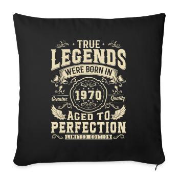 Legendary birthday present vintage 1970s - Sofa pillowcase 17,3'' x 17,3'' (45 x 45 cm) - black - Front
