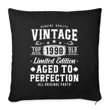 Retro Birthday Gift '98 - Sofa pillowcase 17,3'' x 17,3'' (45 x 45 cm) - black - Front