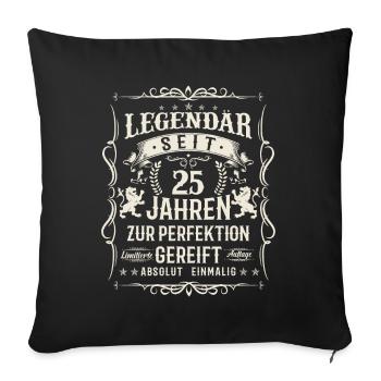 25 Jahre Perfektion - Sofakissenbezug 45 x 45 cm - Schwarz - Vorne