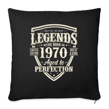 Cadeau d’anniversaire légendaire des années 1970 - Housse de coussin décorative 45 x 45 cm - noir - Devant