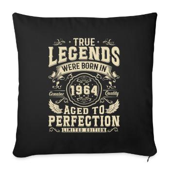 1964 Birthday Legend - Sofa pillowcase 17,3'' x 17,3'' (45 x 45 cm) - black - Front