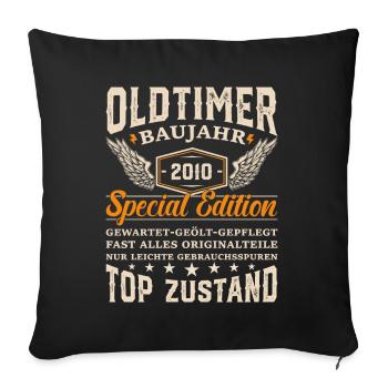 Retro Geschenkidee 2010 - Sofakissenbezug 45 x 45 cm - Schwarz - Vorne