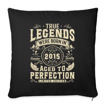Millésime légendaire 2015 - Housse de coussin décorative 45 x 45 cm - noir - Devant