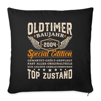 Kultiges Geburtstagsgeschenk '04 - Sofakissenbezug 45 x 45 cm - Schwarz - Vorne
