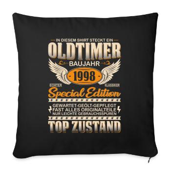 Vintage 1998 Oldtimer Geschenk - Sofakissenbezug 45 x 45 cm - Schwarz - Vorne