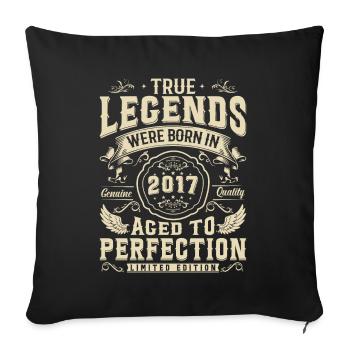 Vintage Year of Birth 2017 - Sofa pillowcase 17,3'' x 17,3'' (45 x 45 cm) - black - Front