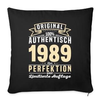 Vintage 1989 - Authentisches Geburtstagsgeschenk - Sofakissenbezug 45 x 45 cm - Schwarz - Vorne